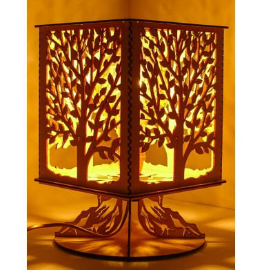Lampe Bois Arbre de Vie lumière décorative luminaire d'ambiance