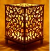 Lampe Bois Arabesque lumière d'ambiance baroque et décorative