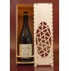 Boite bouteille en bois, caisse bouteille en bois motif floral