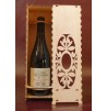 Boite bouteille en bois, caisse bouteille en bois motif floral