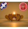 Lot de 6 supports bougie coeur
