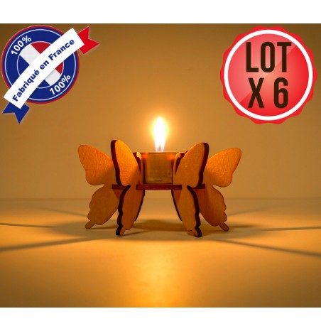 Lot support bougie papillon