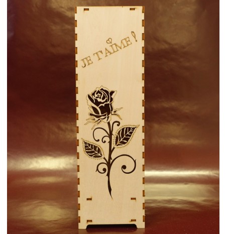 Boite bouteille Champagne en bois Saint Valentin caisse champagne st Valentin