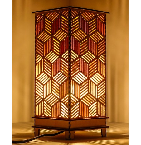 Lampe Bois Calixe lumière d'ambiance luminaire décoratif Lampe Bois Calixe lumière d'ambiance luminaire décoratif
