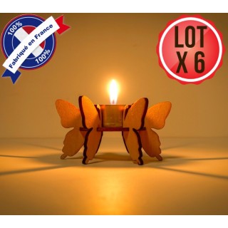 Lot support bougie papillon