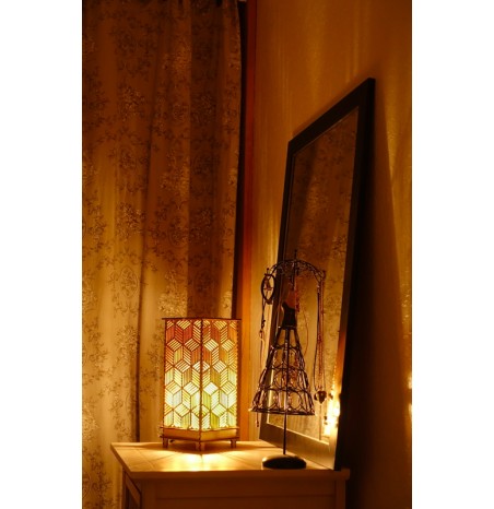 Lampe Bois Calixe lumière d'ambiance luminaire décoratif Lampe Bois Calixe lumière d'ambiance luminaire décoratif