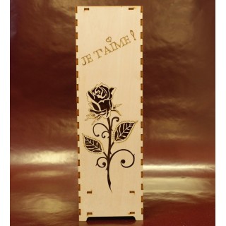 Boite bouteille Champagne en bois Saint Valentin caisse champagne st Valentin