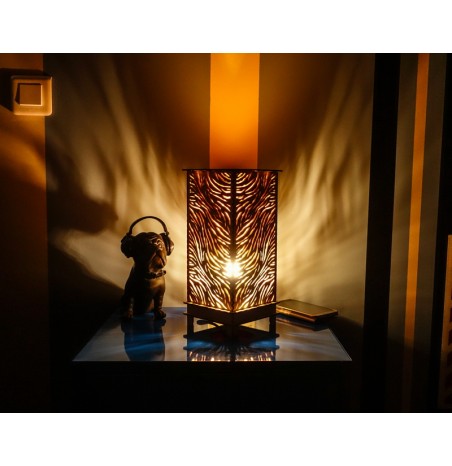 Lampe Bois "Flame" lumière d'ambiance luminaire décoratif Lampe Bois "Flame" lumière d'ambiance luminaire décoratif